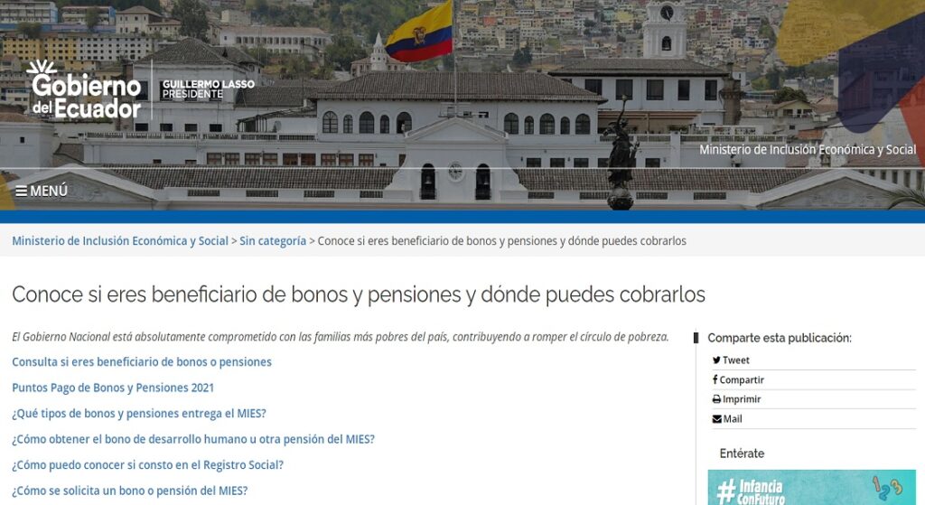 Bono de desarrollo humano en Ecuador 